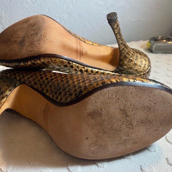 MAX STUDIO  Copper Color Toshi Genuine Snakeskin Heels - Picture 8 of 15